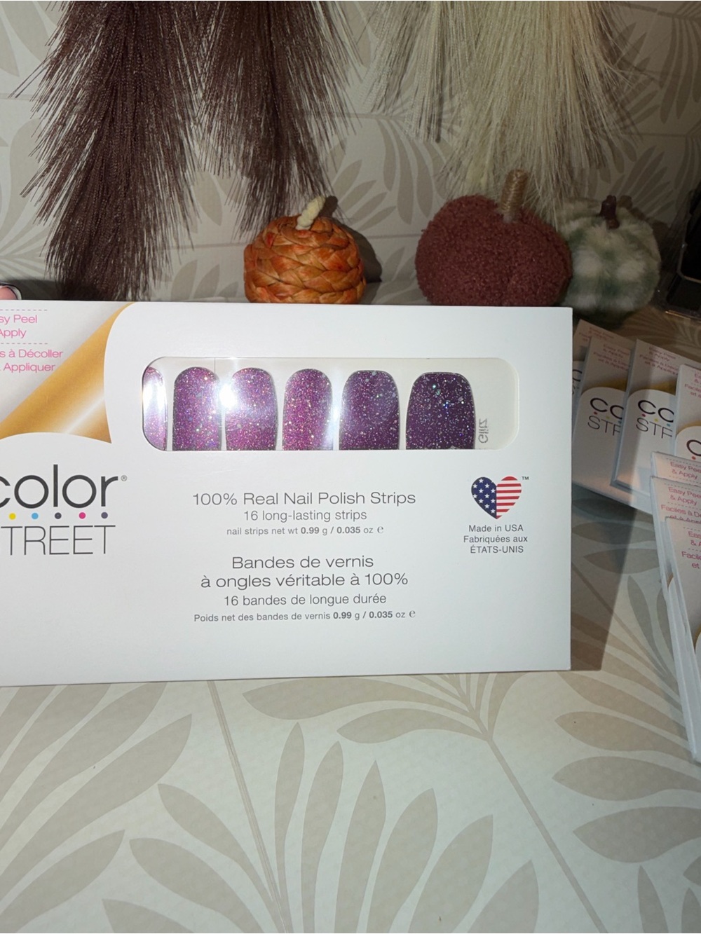 Color Street Glittery Purple Nail Polish Strips